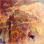 Kasakov - Alte Ansicht Burg Hochosterwitz, 60X60cm Öl.Lw. 2001