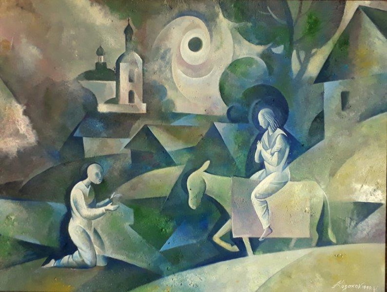 Kasakov - Messias in Russland, 65X85cm Öl.Lw. 1990.jpg