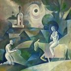 Kasakov - Messias in Russland, 65X85cm Öl.Lw. 1990